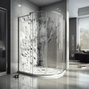 clean shattered shower doors