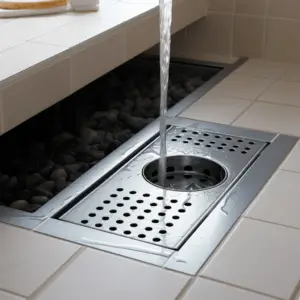 Shower drain placement