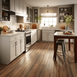 Vinyl Plank Flooring and Cabinets