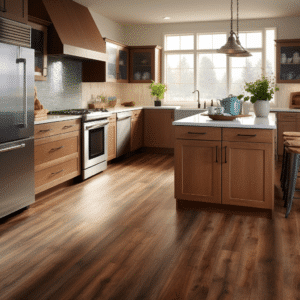 Vinyl Plank Flooring and Cabinets