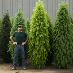 Emerald Green and Green Giant Arborvitae