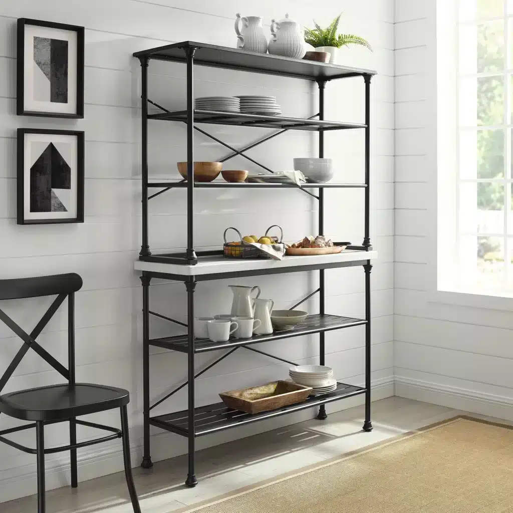 How to Decorate a Baker’s Rack in Dining Room