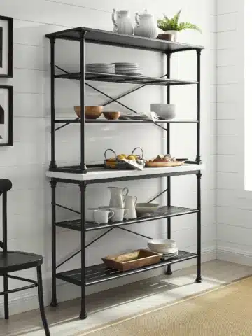 How to Decorate a Baker’s Rack in Dining Room