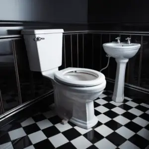 Toilet falls through floor