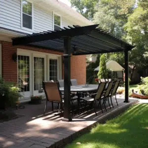 Attached Pergolas with Gutters
