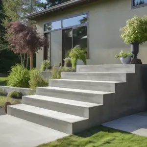 Concrete Steps with Supporting Sidewalls