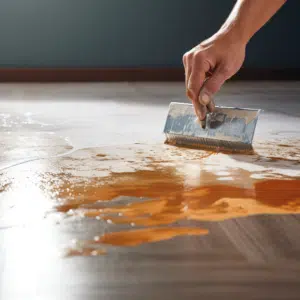 Rust stains on vinyl flooring