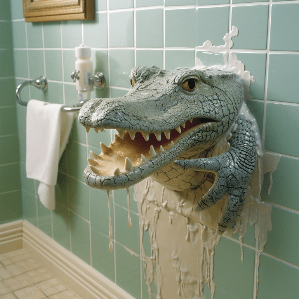 Alligator cracking paint in bathroom