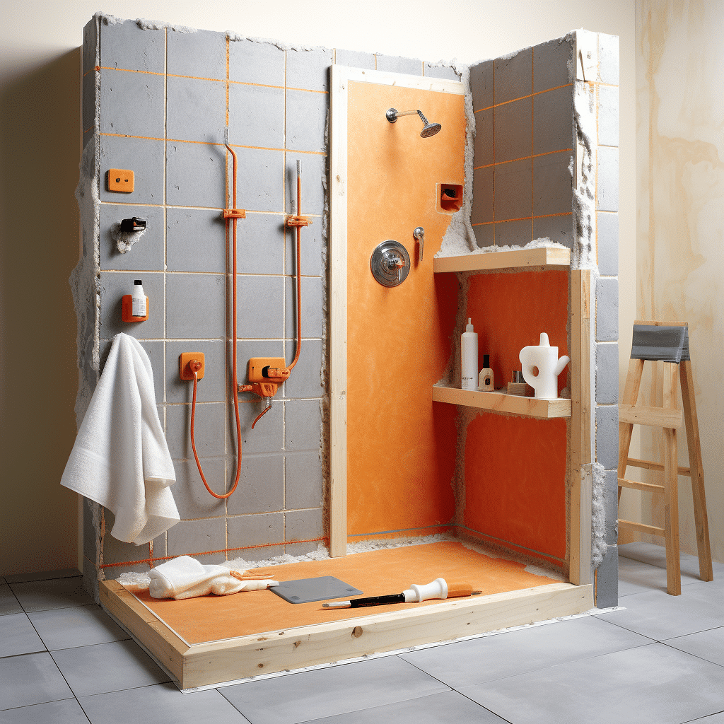 Kerdi Board and Cement Board Waterproofing Shower