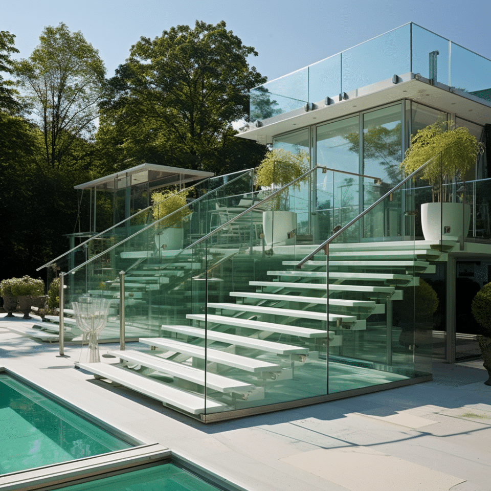 Precise Platform Steps and Safe Glass Deck Railings