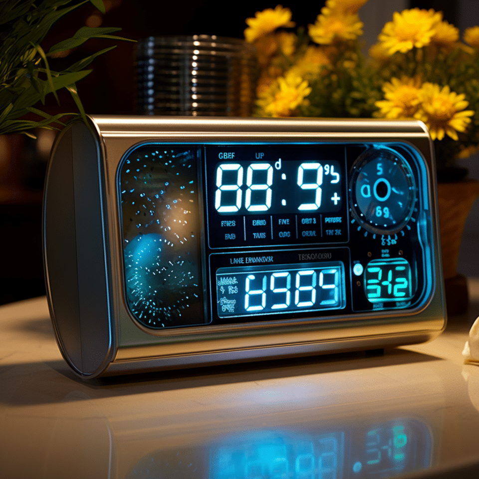 Top Projection Clocks with Outdoor Temperature Display