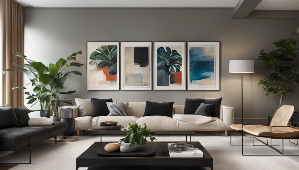 how to decorate a long wall in living room