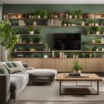 how to decorate floating shelves in living room