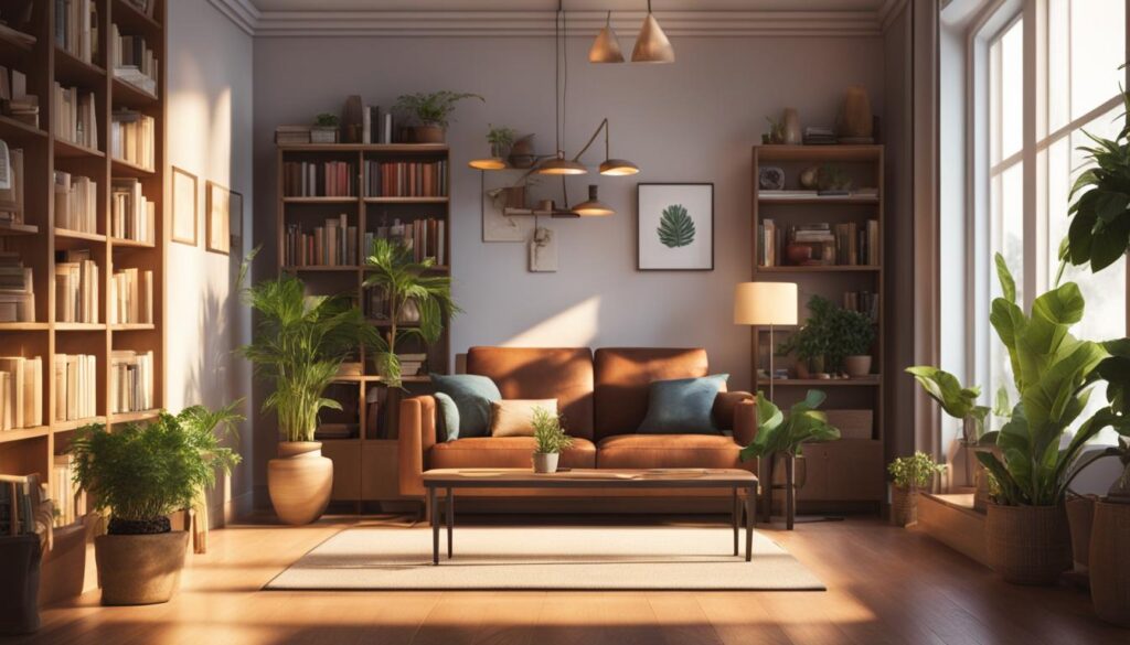 how to decorate shelves in a living room