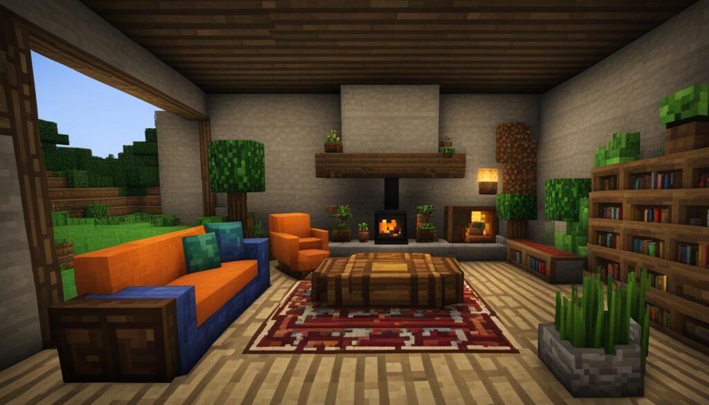 how to make a living room on minecraft