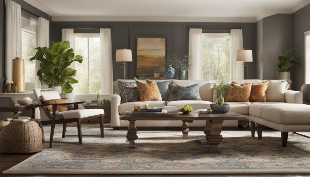 how to place an area rug in the living room