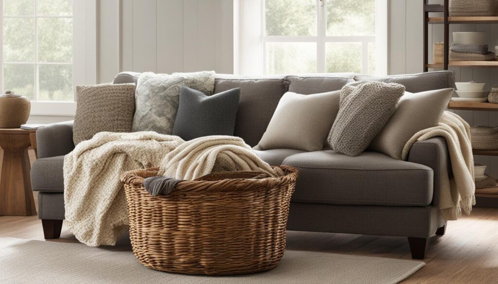 how to store blankets in living room
