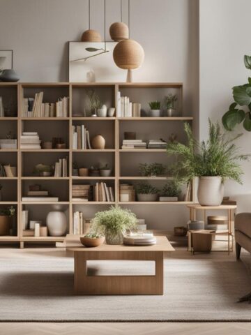 how to style open shelves living room