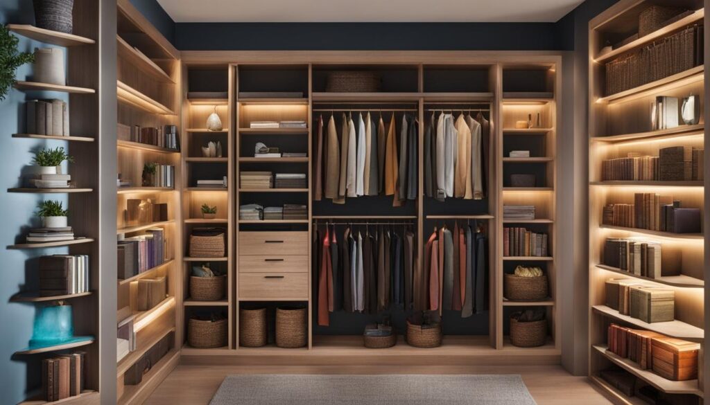 Closet bookshelf display