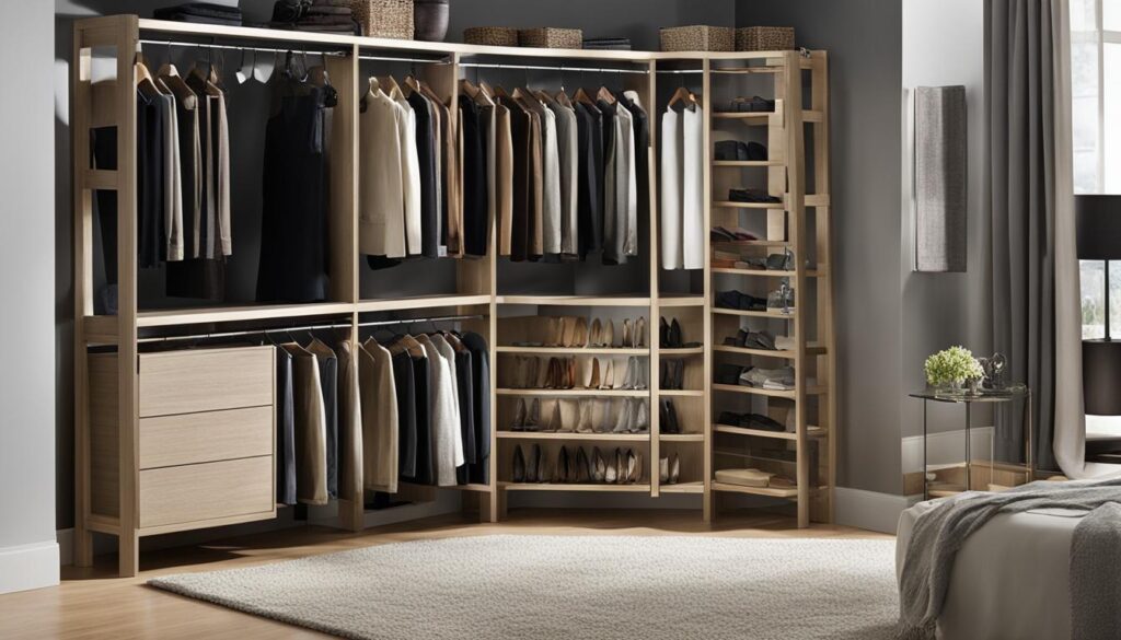 Closet bookshelf for belts