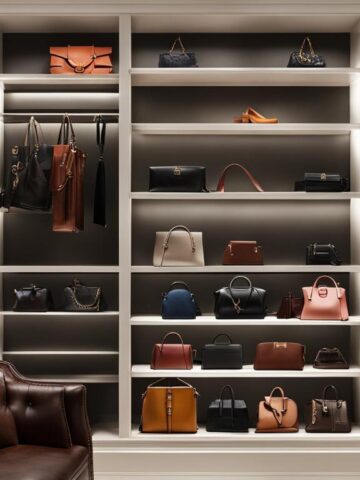 Closet bookshelf for handbags