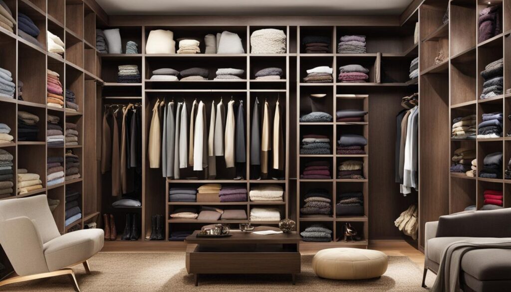 Closet bookshelf for scarves