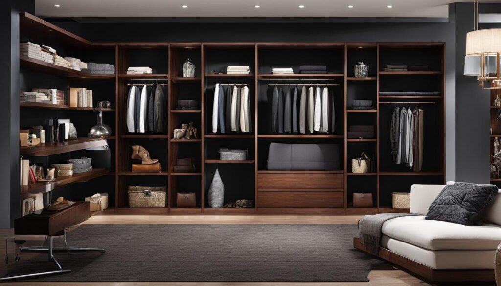 Closet bookshelf with ladder