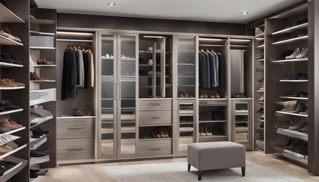 Closet shelving units