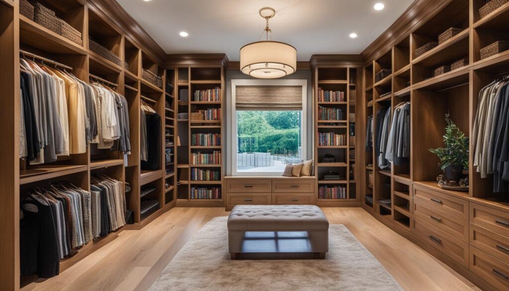 Custom closet bookshelves