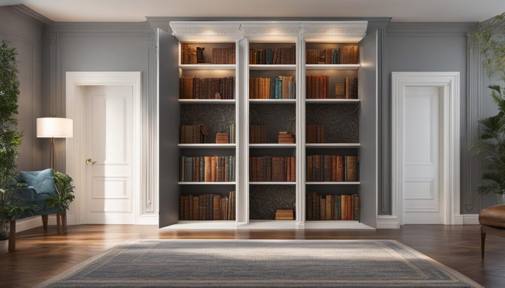 Hidden bookshelf closet