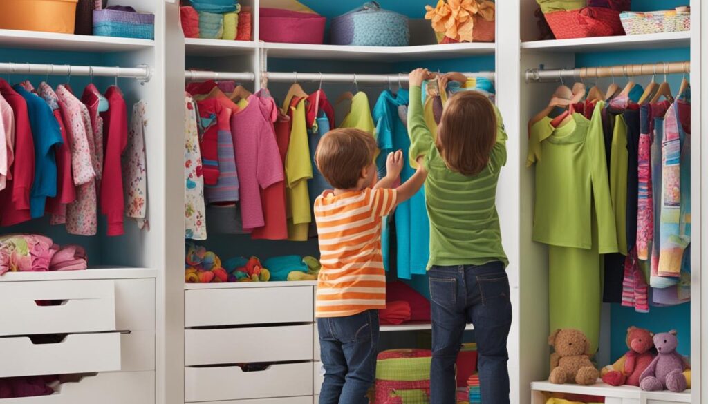 Kids' closet organization
