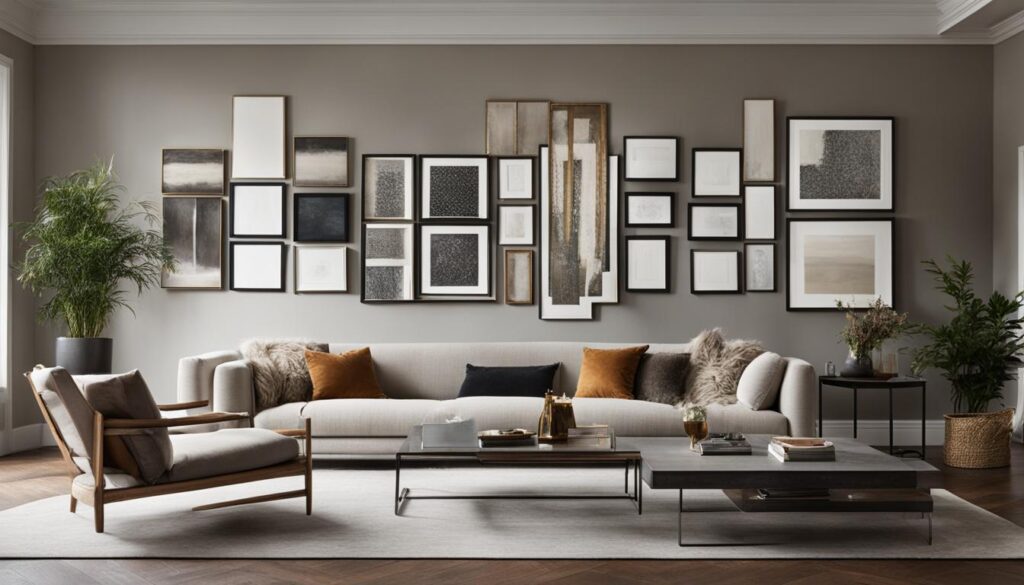 how to decorate a big wall in a living room