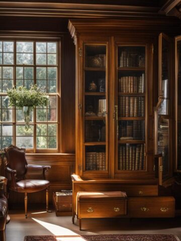 Closet bookshelf for antique collection