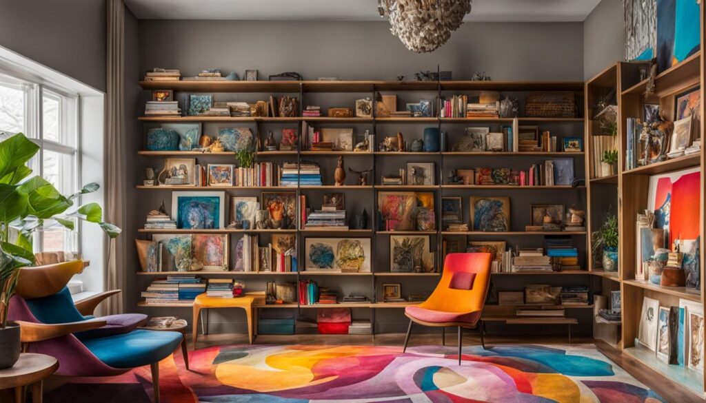 Closet bookshelf for art collection