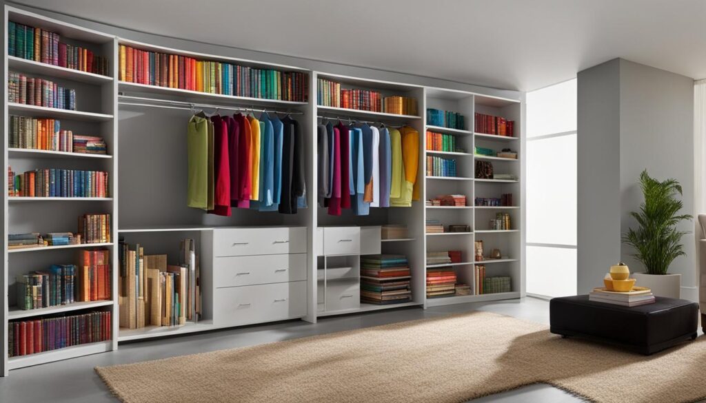 Closet bookshelf for book collection