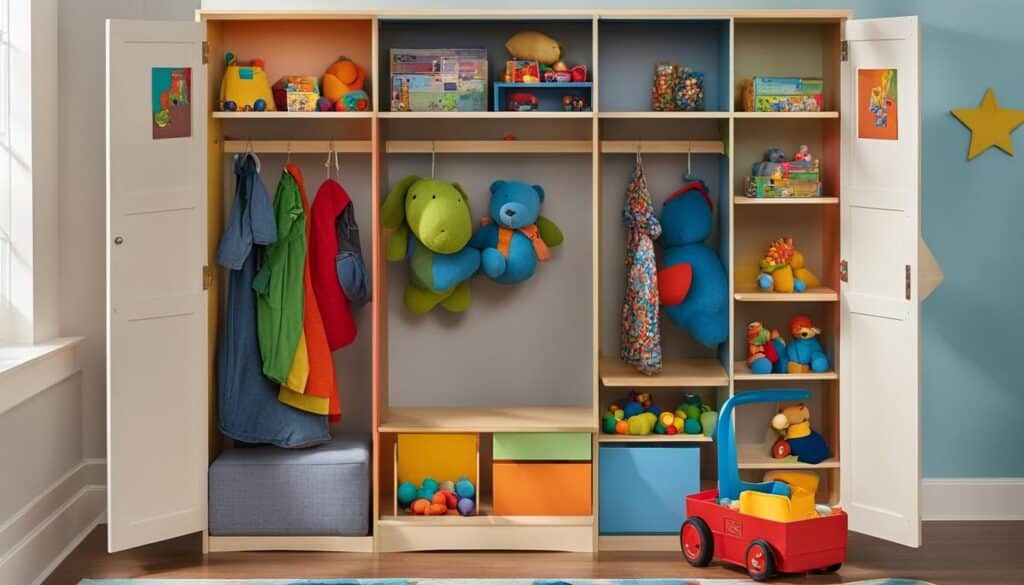 Closet bookshelf for children's toys