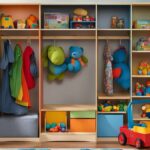 Closet bookshelf for children's toys