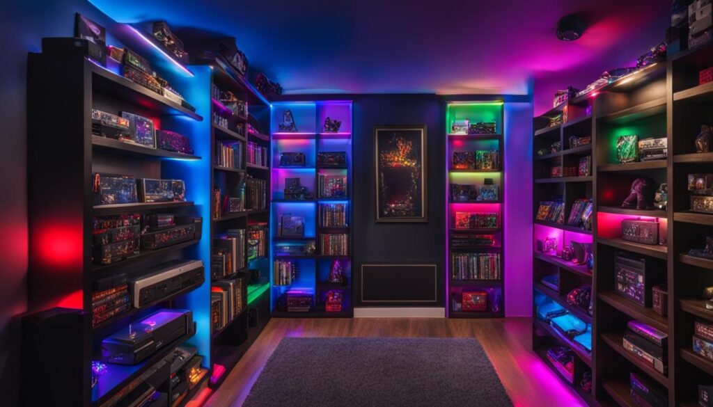 Closet bookshelf for gaming collection