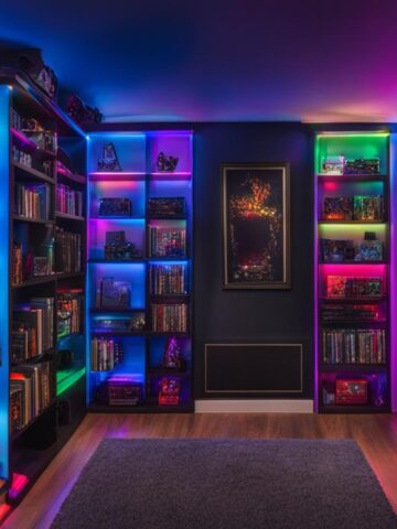 Closet bookshelf for gaming collection