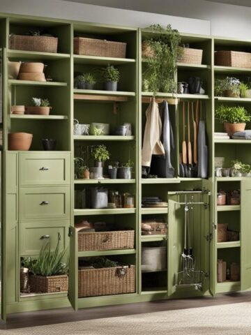 Closet bookshelf for gardening tool collection