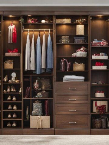 Closet bookshelf for holiday decoration collection