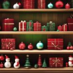 Closet bookshelf for holiday ornaments