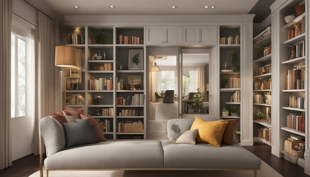 Closet bookshelf for home decor