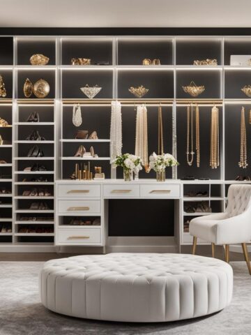 Closet bookshelf for jewelry collection