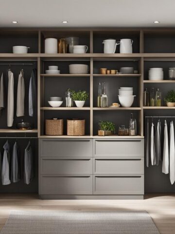 Closet bookshelf for kitchen items