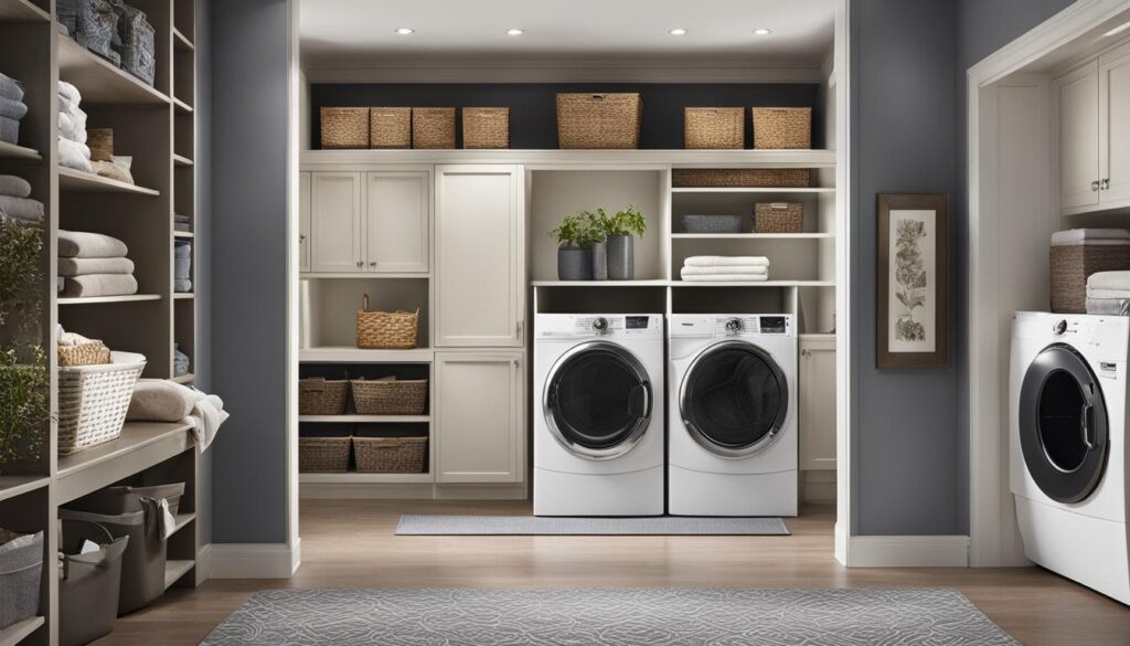 Closet bookshelf for laundry room