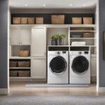Closet bookshelf for laundry room