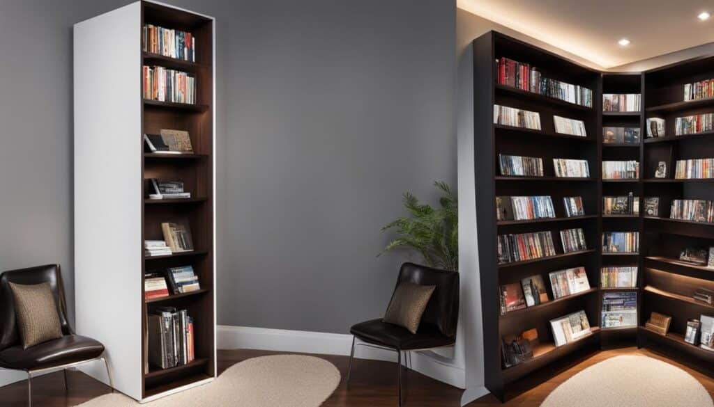 Closet bookshelf for magazines