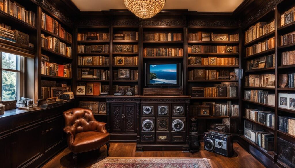 Closet bookshelf for memorabilia