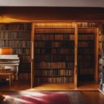 Closet bookshelf for music collection